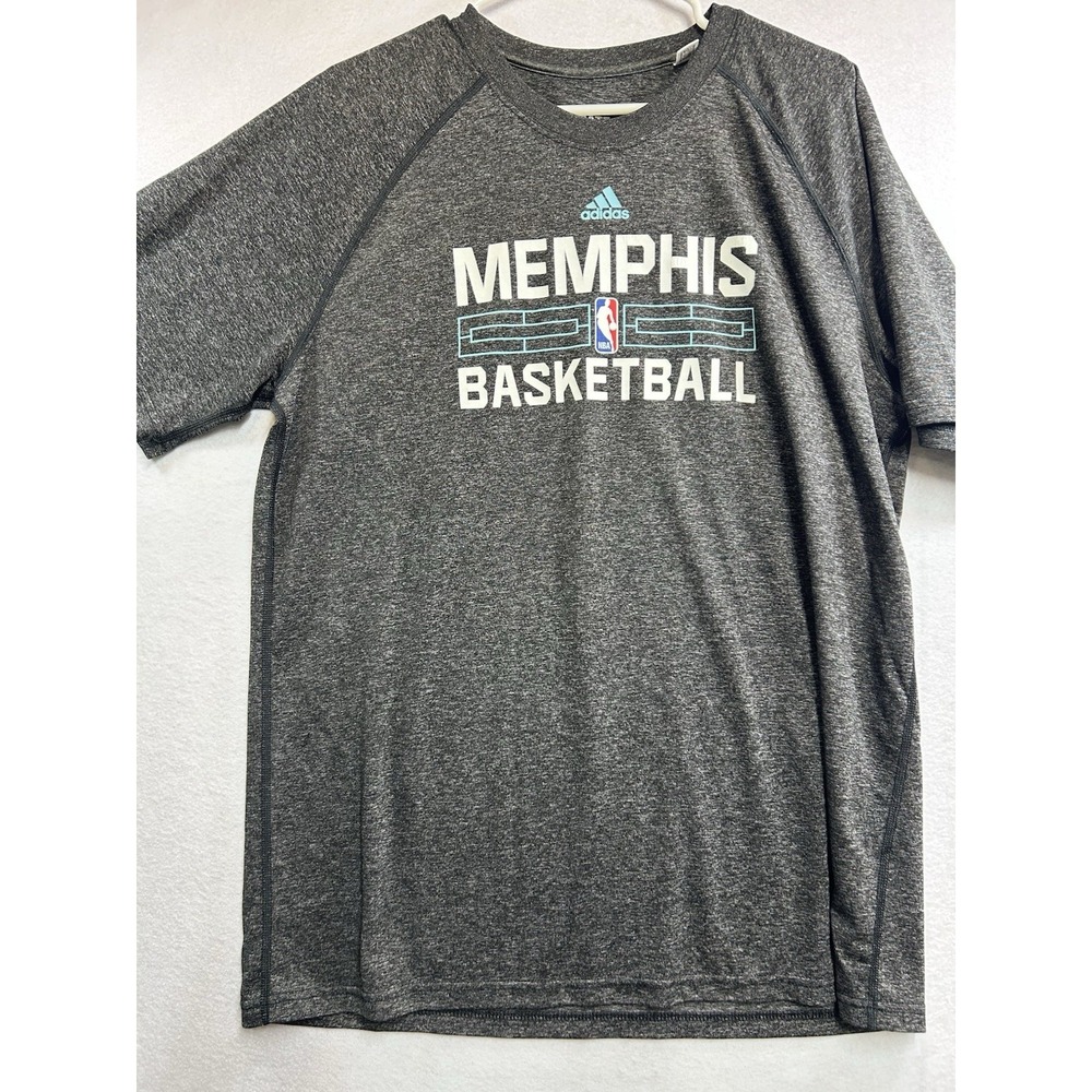 adidas Ultimate Tee NBA Memphis Basketball Logo Gray Men's  XL Raglan Crew Tee